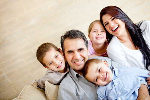 family laughing about air conditioning