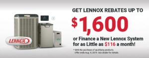 Get Lennox Rebates up to $1,600 or Finance a New Lennox System for as Little as $116 a month!